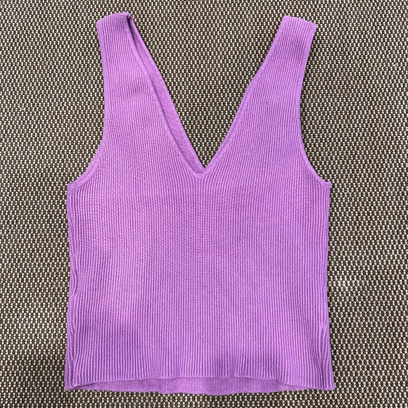 ABERCROMBIE & FITCH LADIES SCULPT KNIT TANK PURPLE SIZE LARGE - Picture 2 of 3